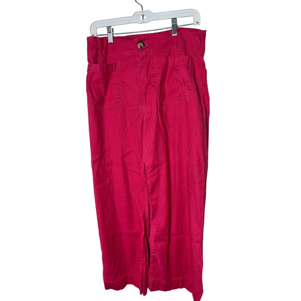 Anthro Maeve the Colette women's 31 linen blend pink crop pants wide leg